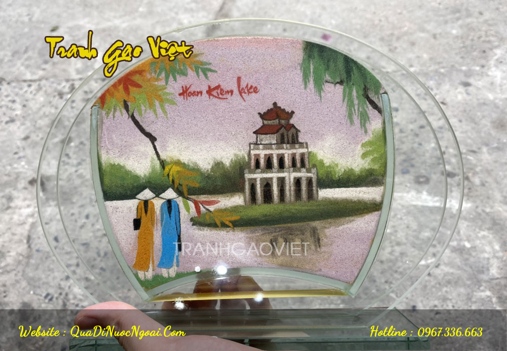 Tranh c&aacute;t Th&aacute;p R&ugrave;a H&agrave; Nội TC07