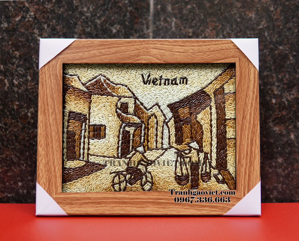 tranh gạo phố cổ
