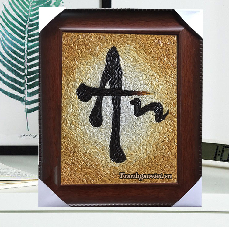 tranh gạo thư ph&aacute;p