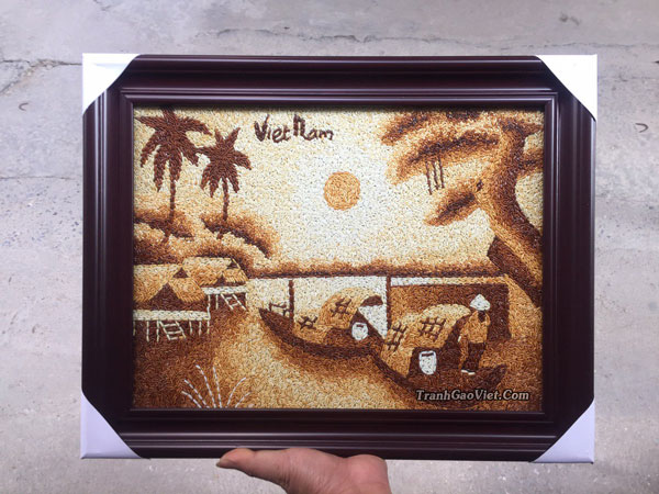 Tranh gạo làng quê việt