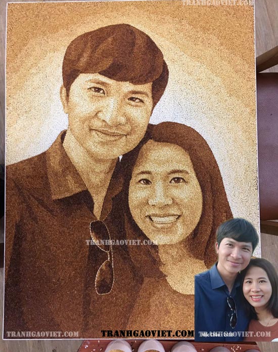 tranh gạo m&agrave;u tặng bạn g&aacute;i