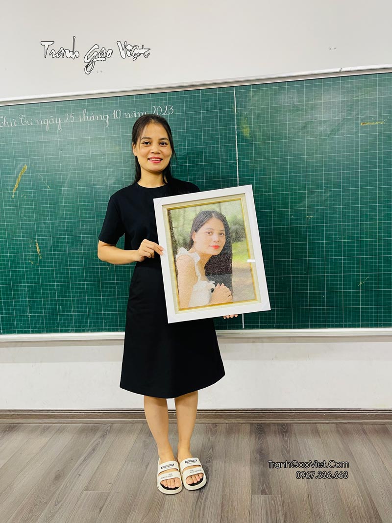 Tranh Gạo Tặng Thầy C&ocirc; Gi&aacute;o