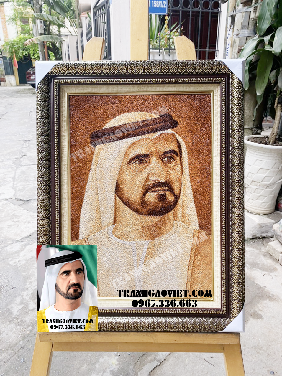 tranh gạo ch&acirc;n dung