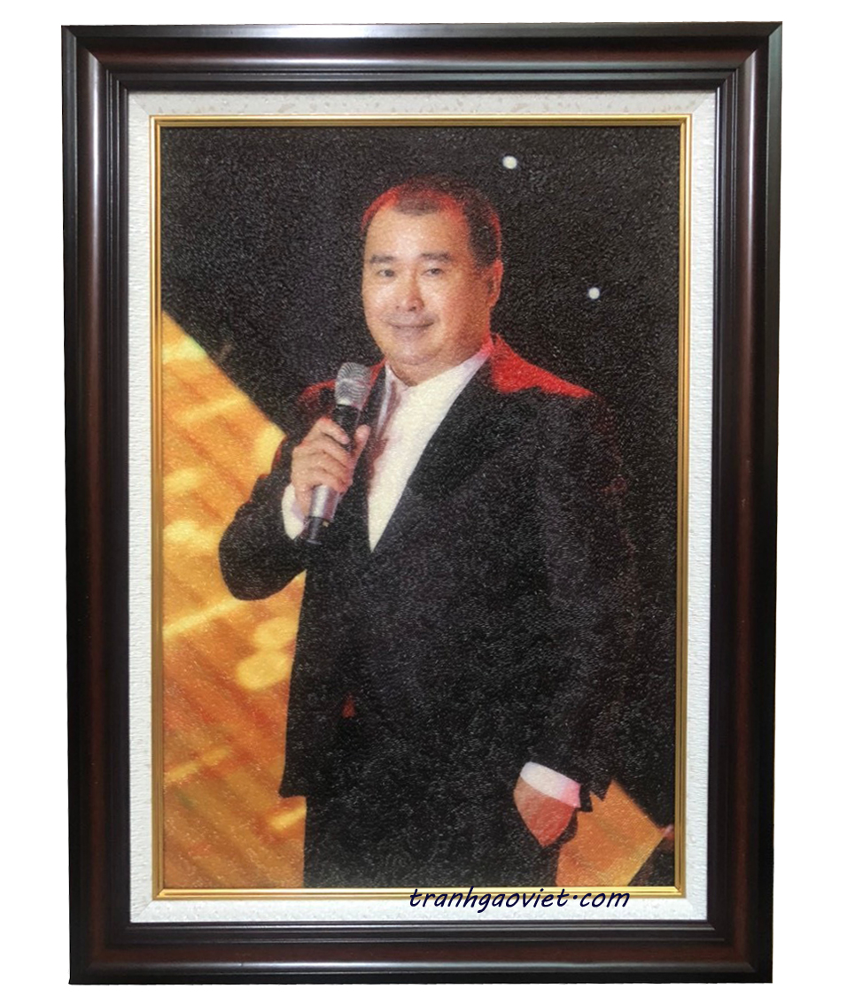 tranh gạo ch&acirc;n dung m&agrave;u