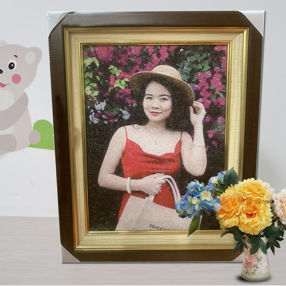 tranh gạo ch&acirc;n dung