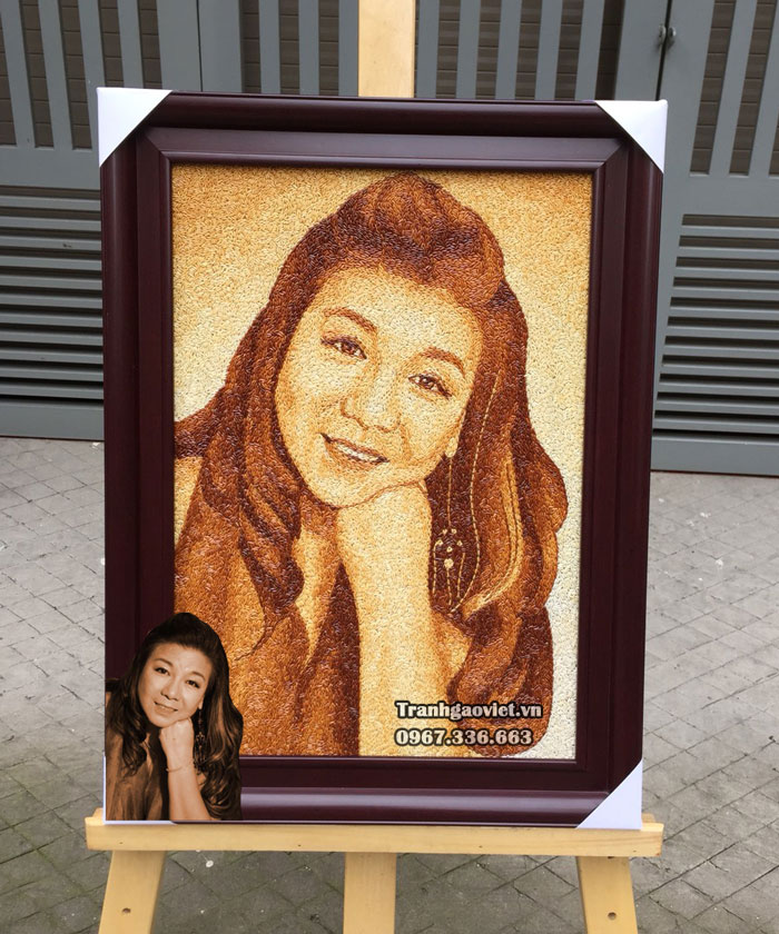 tranh gạo chân dung