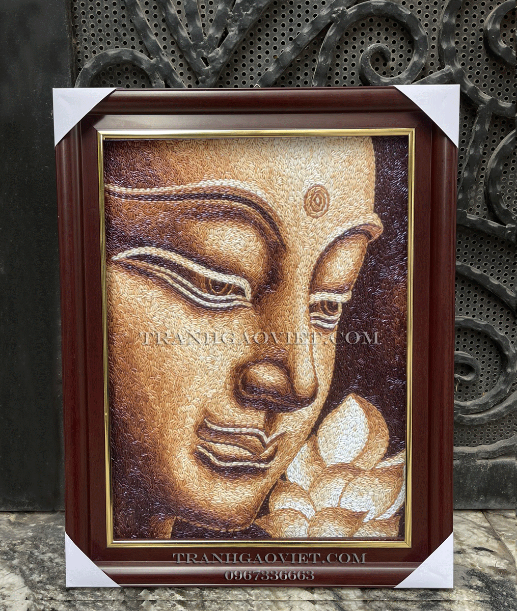 Tranh gạo mặt phật