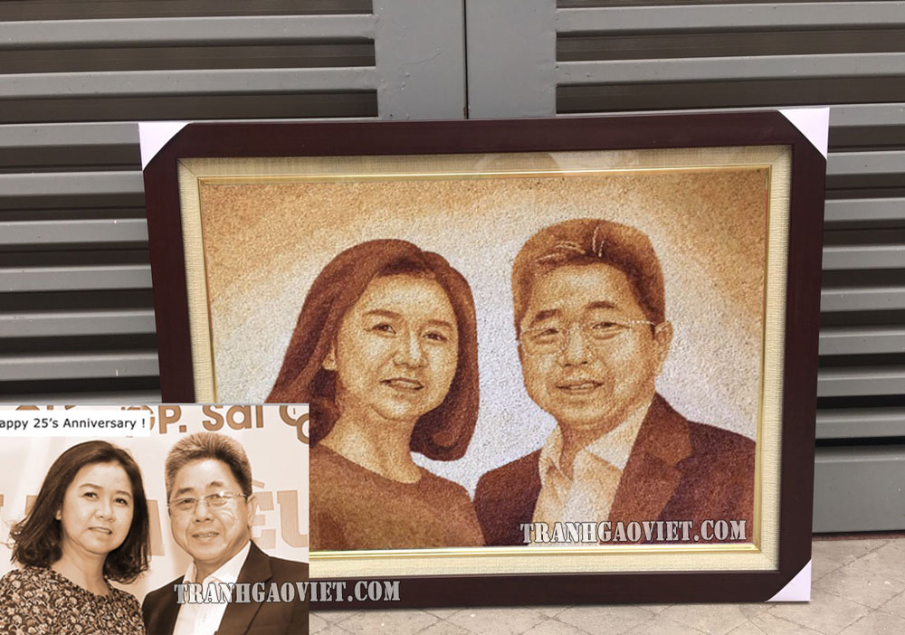 tranh gạo chân dung