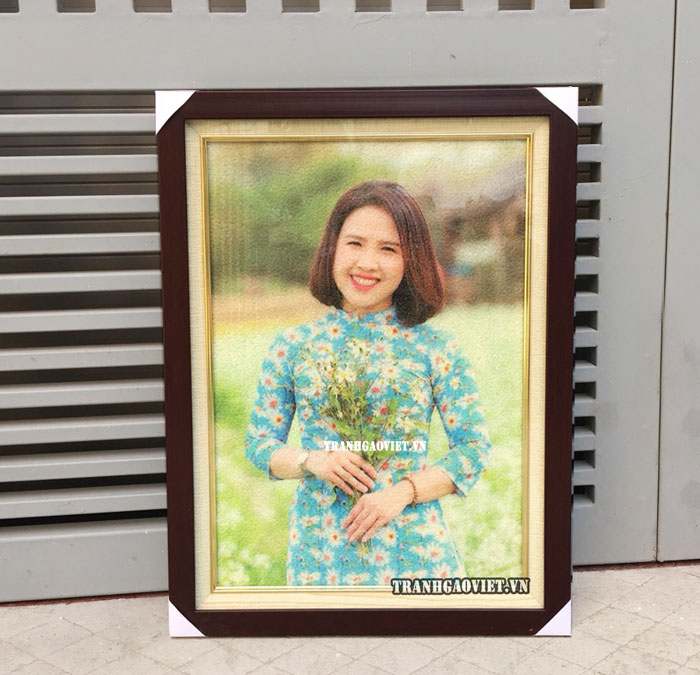 tranh gạo ch&acirc;n dung