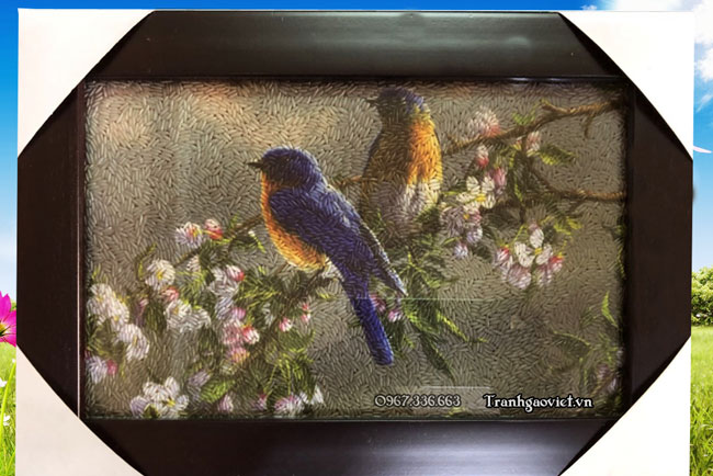 đ&ocirc;i chim uy&ecirc;n ương tranh kh&aacute;ch đặt l&agrave;m qu&agrave; tặng người Nhật 