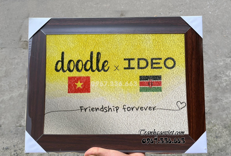 Tranh đặt logo quà tặng đối tác Logo Doodle