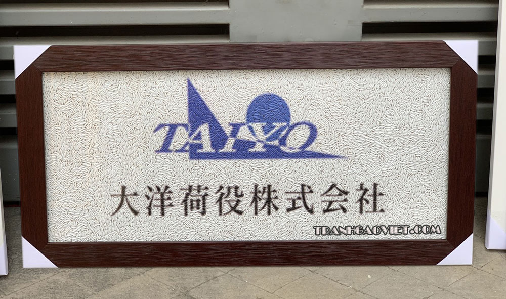 Tranh gạo logo doanh nghiệp, quà tặng đối tác