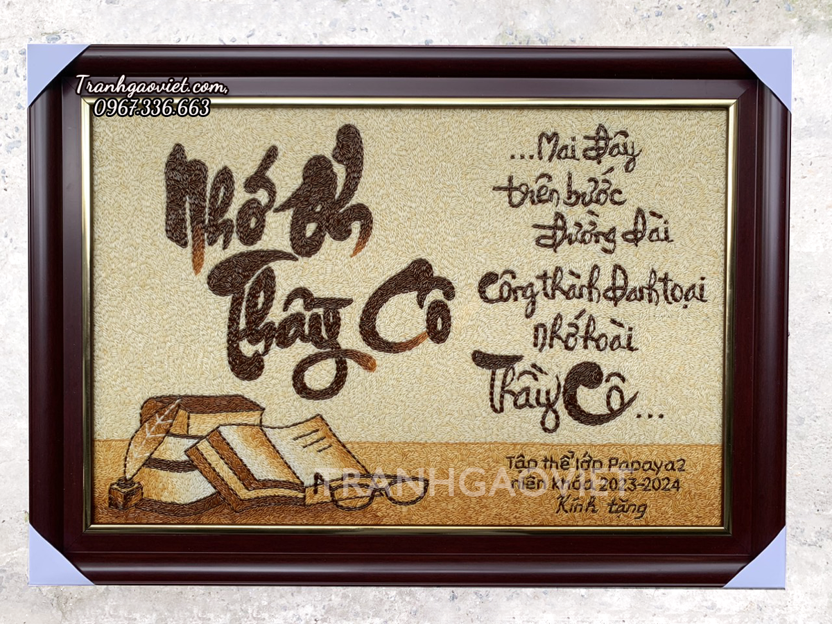 Qu&agrave; tặng Thầy C&ocirc; - Tranh thư ph&aacute;p Nhớ Ơn Thầy C&ocirc;