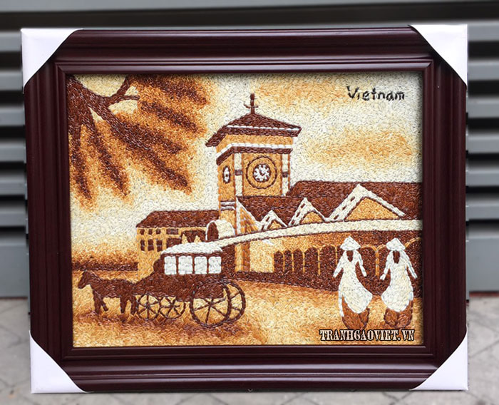 tranh gạo chợ bến th&agrave;nh
