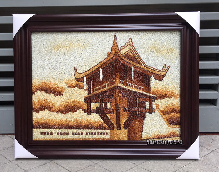 tranh gạo Chùa Một Cột