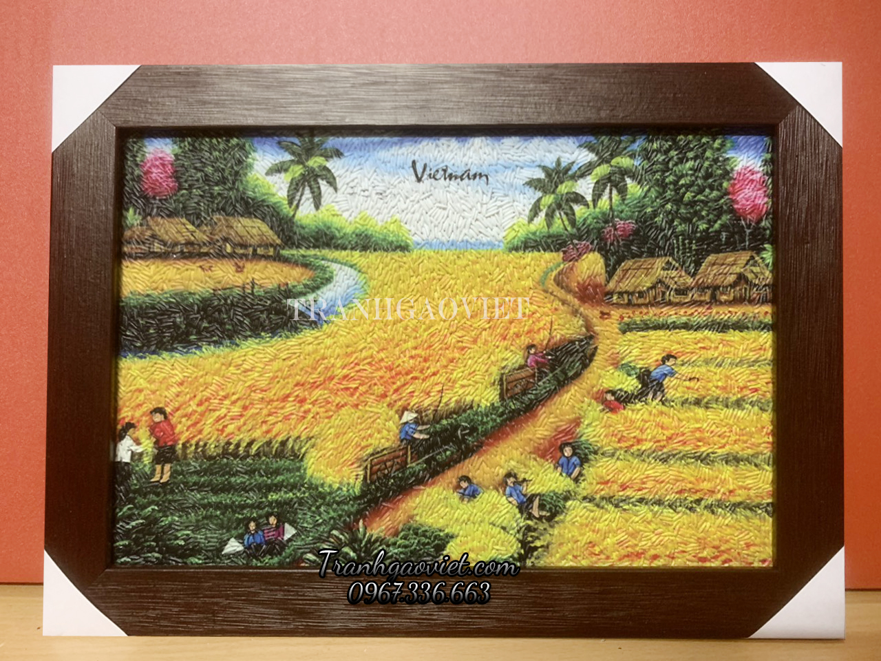 tranh gạo m&ugrave;a gặt