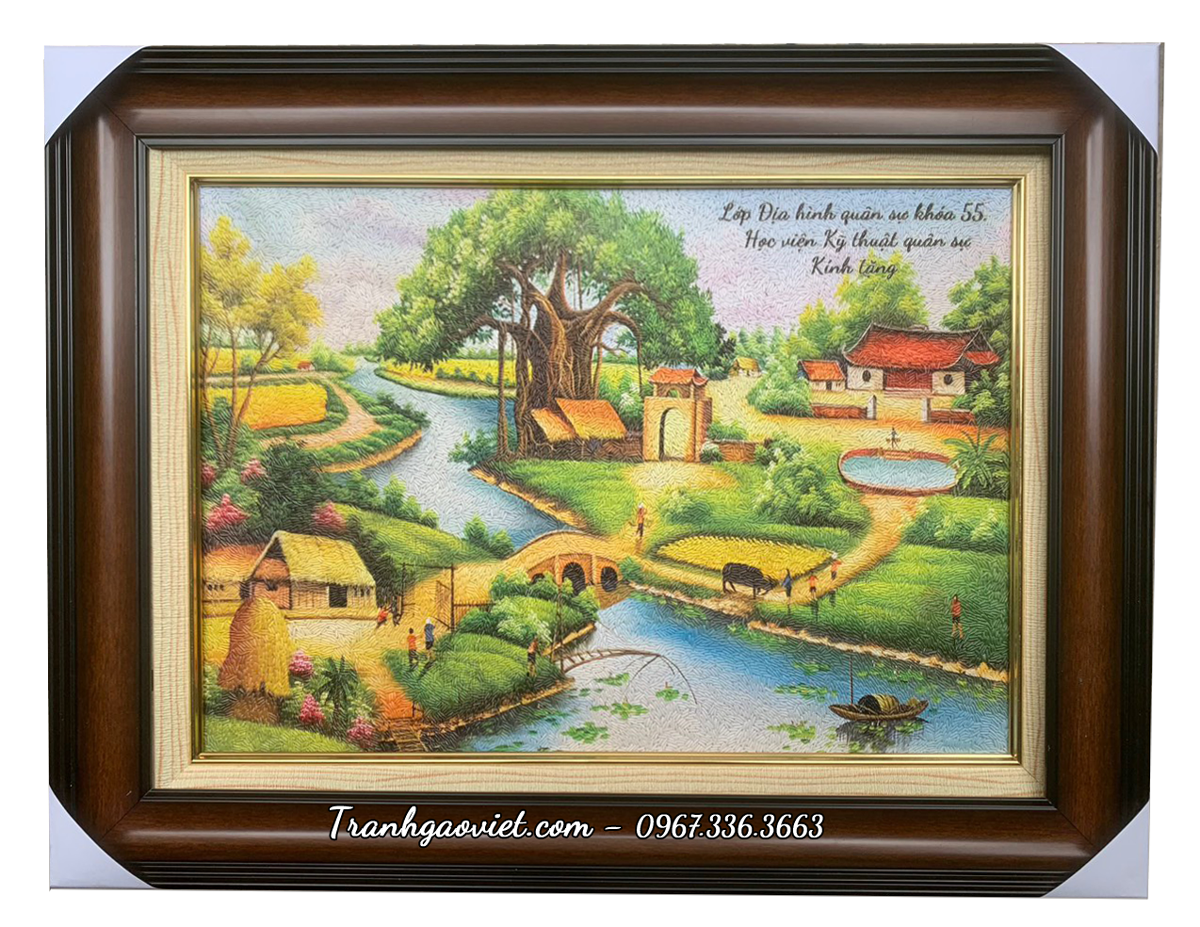 Tranh phong cảnh l&agrave;ng qu&ecirc;