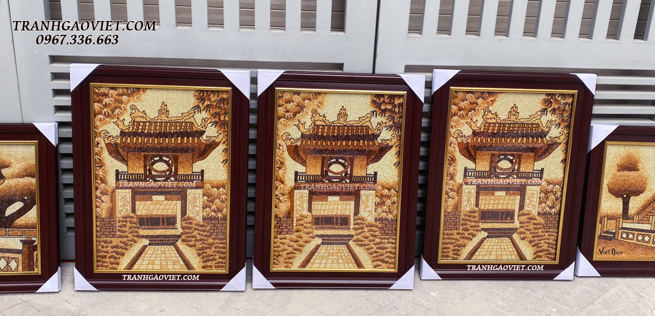 Tranh gạo Văn Miếu Quốc Tử Gi&aacute;m