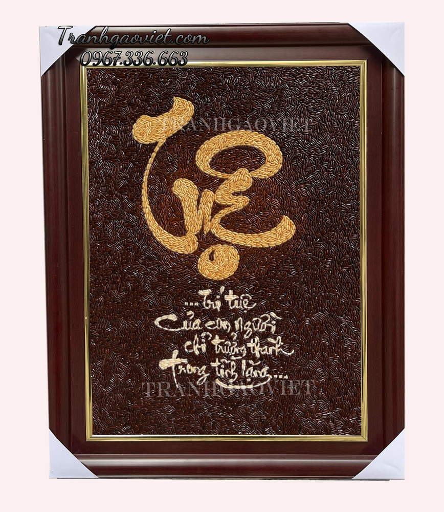 tranh gạo chữ tuệ