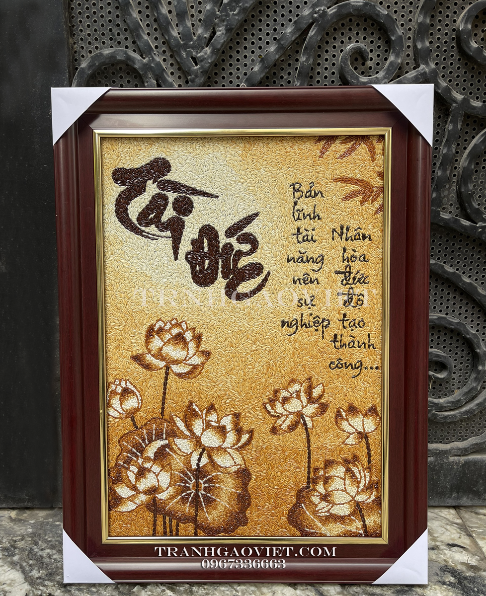 Tranh gạo chữ tài dưucs