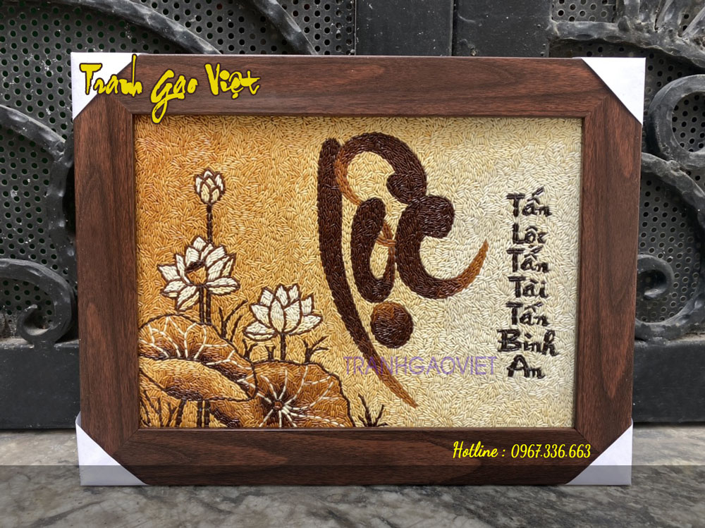 tranh gạo chữ Lộc