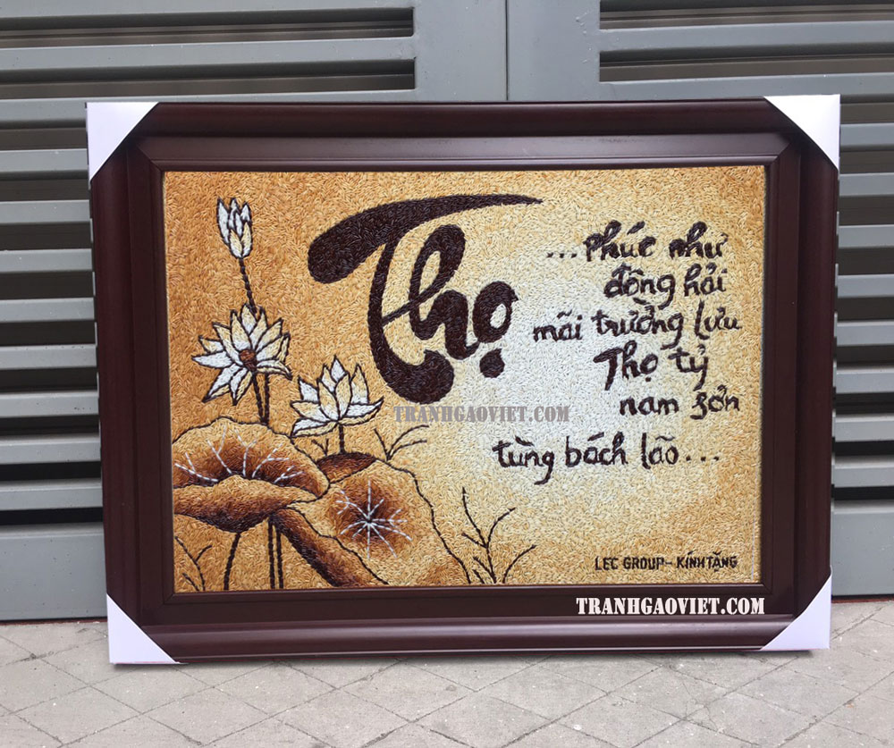 tranh gạo chữ thọ