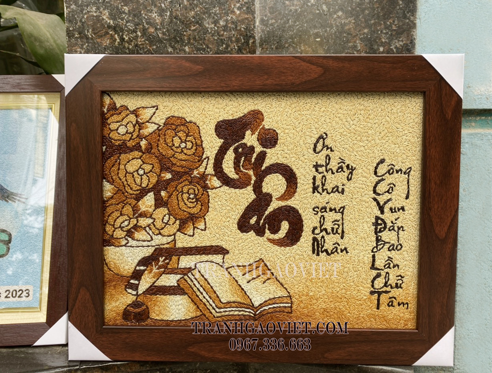 tranh gạo tri &acirc;n thầy c&ocirc;