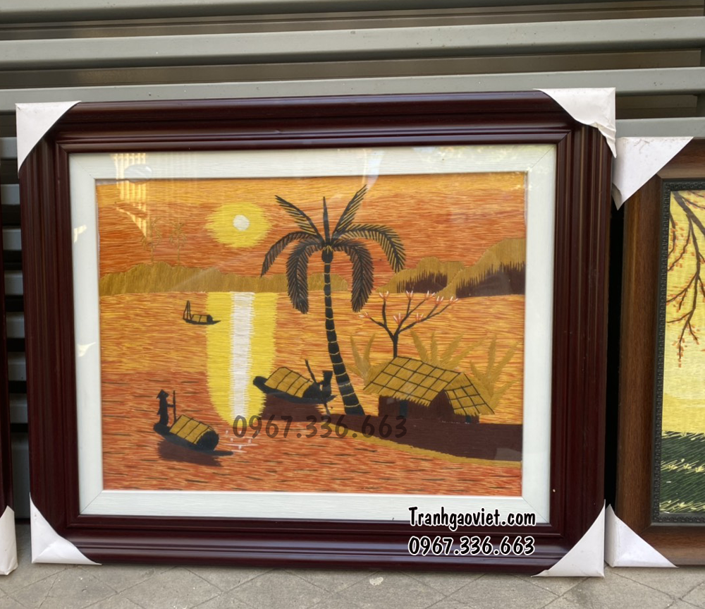 tranh th&ecirc;u phong cảnh