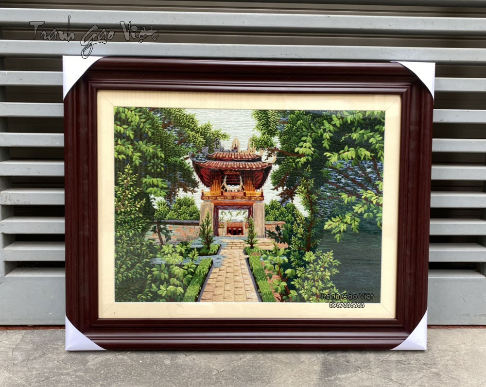 Tranh thêu tay quốc tử giám