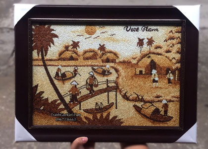 Tranh gạo làng quê việt