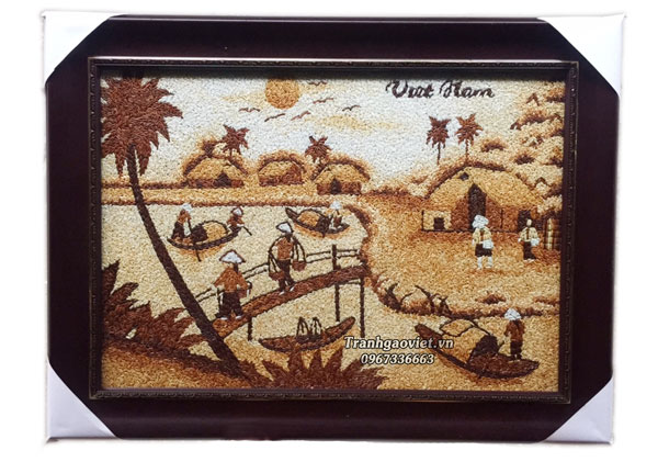 tranh gạo sông nước việt nam- quà lưu niệm việt nam