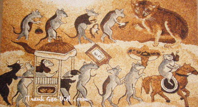 Tranh gạo đ&aacute;m cưới chuột