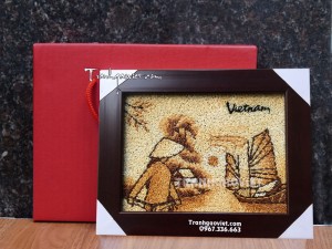 Tranh gạo để bàn phong cảnh TDB-023