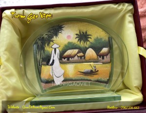 Tranh cát cô gái áo dài VN TC04