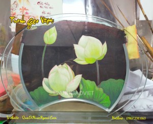 Tranh cát đầm sen trắng TC014