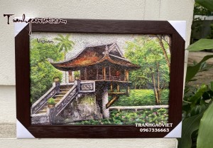 Tranh gạo Chùa Một Cột