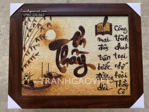 Tranh gạo Ơn Thầy