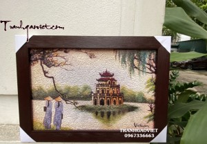 Tranh gạo Tháp Rùa Hà Nội