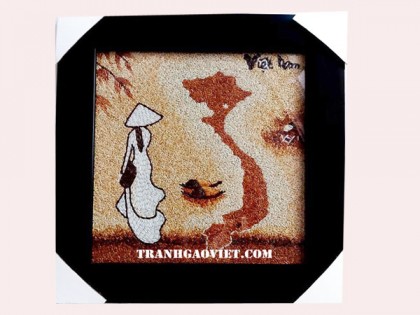 Tranh bản đồ Việt Nam mẫu vuông