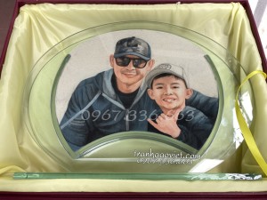 Tranh chân dung 2 cha con