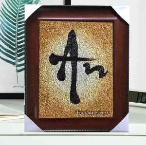 Tranh gạo thư pháp để bàn theo yêu cầu