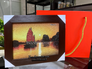Tranh gạo màu Vịnh Hạ Long