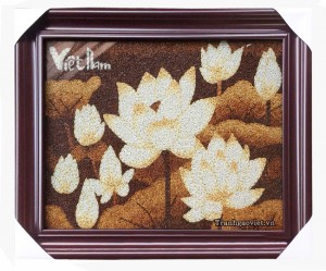 Tranh gạo hoa sen TPC74