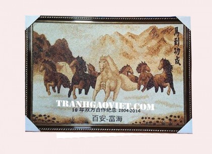 Tranh gạo Mã đáo thành công mẫu 1