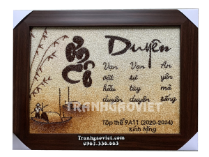 Tranh gạo Ơn cô- Quà tặng cô mẫu đặt theo yêu cầu