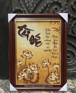 Tranh gạo chữ Tài Đức
