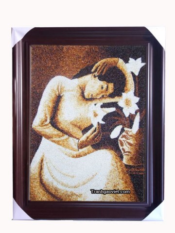 Thiếu nữ bên hoa