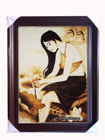 Thiếu nữ và hoa sen