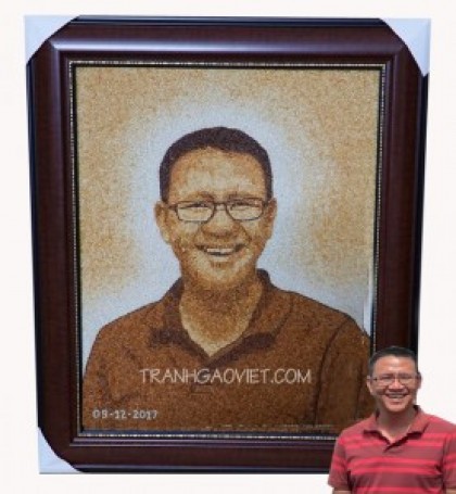 Tranh gạo chân dung người nước ngoài 