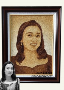 Tranh gạo chân dung cô gái TGCD163